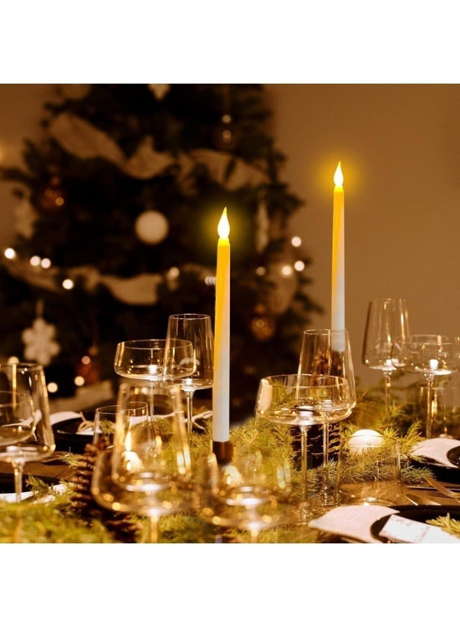 Sakina Pack of 6 Flameless Taper LED Candles, Battery Operated Candle Lights with Realistic 3D Wick, Warm Yellow Flickering Flame, Ideal for Table Centerpieces, Weddings, Birthdays, Parties, Festivals - Image 5